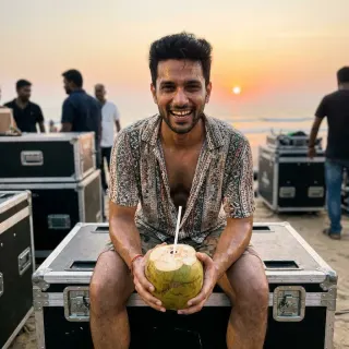 from sound check to sundown. goa wedding season is the best season ngl 🥥 #goa #sangeetnights