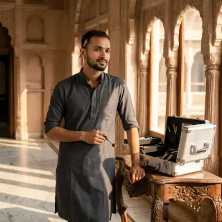 haveli mornings hit different. dressed sharp because the artist sets the tone for the whole room