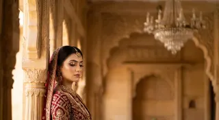 walima glow against thousand year old sandstone. lucknow weddings are a whole cinema