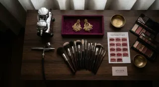 everything laid out and labelled before the bride sits. discipline is the look, honestly