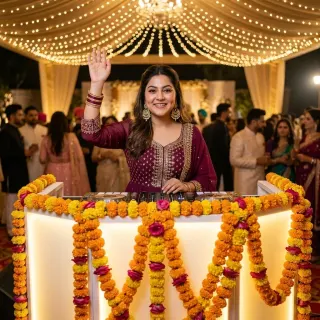 dressed up for the sangeet for once instead of running cables in a salwar 😅 Chandigarh farmhouse, what a night. Jaspreet weds Arsh
