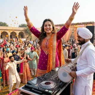 this baraat had a live dhol, a brass band AND me and somehow it all just WORKED. petals everywhere. best kind of chaos 🌼