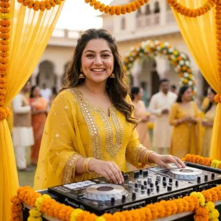haldi mornings hit so soft and pretty. played nothing but old punjabi gold for nani and she danced the whole time 💛