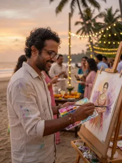 riza & sam's beach wedding last weekend. painted till my hand cramped and i'd do it again 🎨