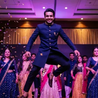Aarav & Tanya's sangeet at the JW last night was UNREAL. the dhol drop hit and the whole crowd lost it. my favourite kind of chaos ❤️