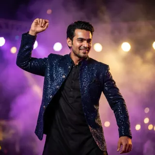the entry sequence for Ishaan & Riya at the Grand Hyatt. new jacket, new energy. the dhol player and i have a telepathic thing going now fr