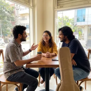 writing sessions look like this 90% of the time. mostly chai, occasionally a song 😂 #indie #bangalore #acoustic