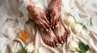 hands and feet for Sana's nikah, kept it airy and modern the way she wanted. allah this stain came out so clean 🤍