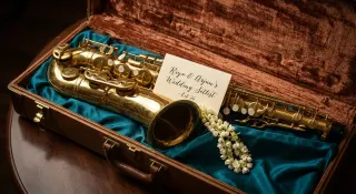 the case opens and everyone wants a photo. she does clean up nicely 🎷
