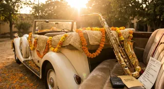 roving sax for the baraat means playing while walking backwards down a palace driveway. cardio and a career 😅