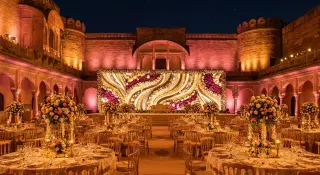 production value we built for a 600 guest reception in jodhpur. the wall alone took the team 2 days