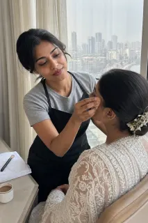 7am call time at the taj and worth every second. sneha you were the calmest bride i've ever had 🤍