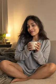 five brides this week. tonight it's just me, chai and absolutely no eyeliner 😅